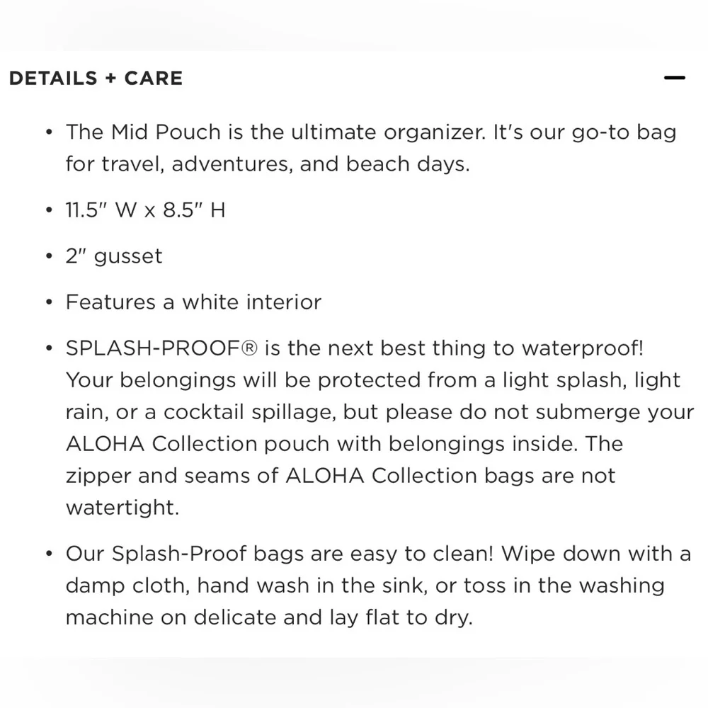 ALOHA Collection 🌺 Black and White Mid Size Travel Pouch - Puakenikeni - Picture 7 of 9